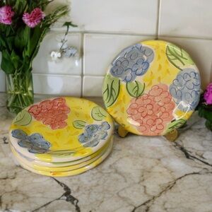 Bella Ceramica Flora Pattern Dinner Plate 8.5” set of 5